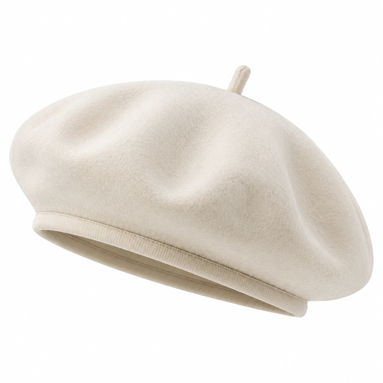 Basco taglia unica in tessuto color crema stile classico