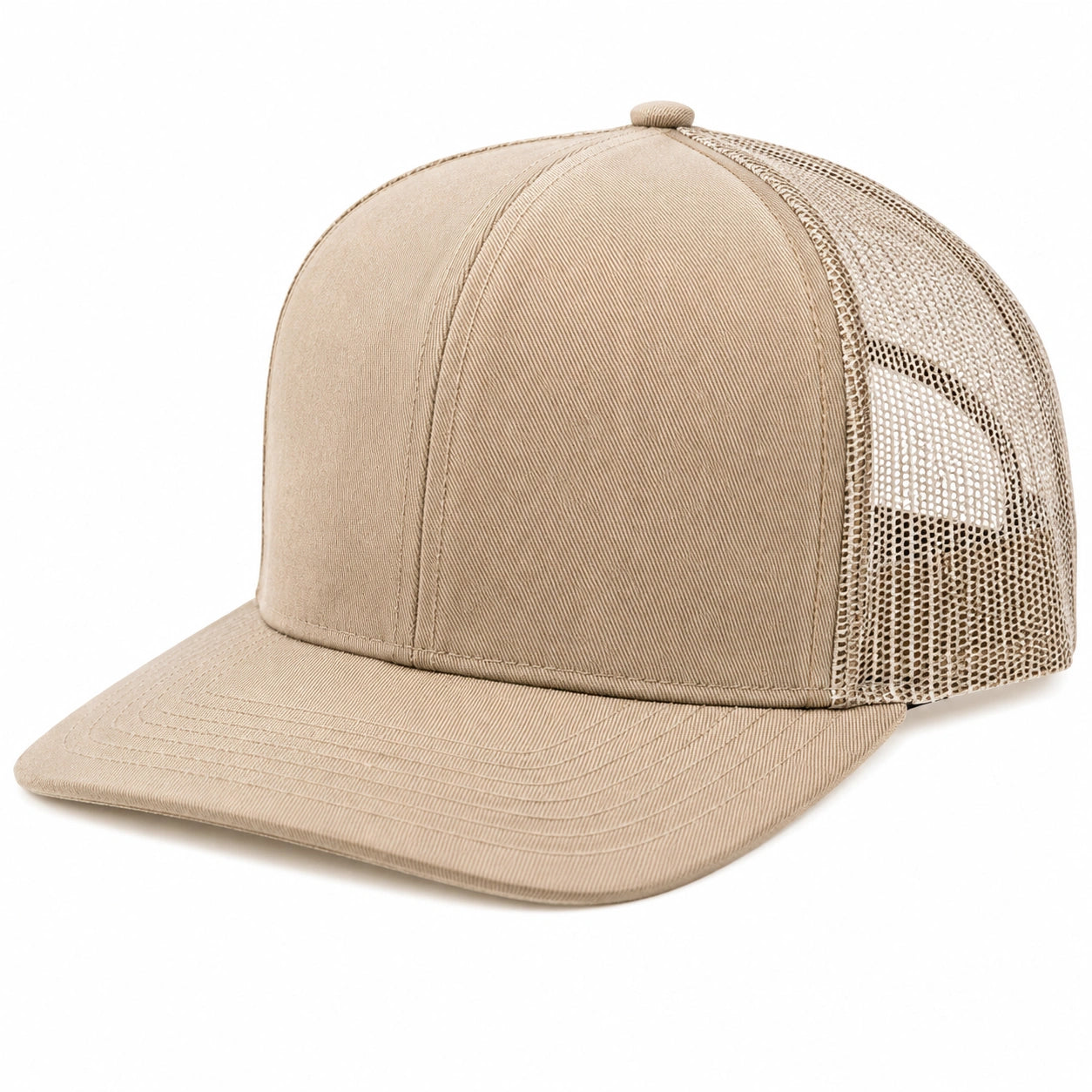 Cappellino da baseball taglia unica in tessuto e rete beige - visiera curva traspirante