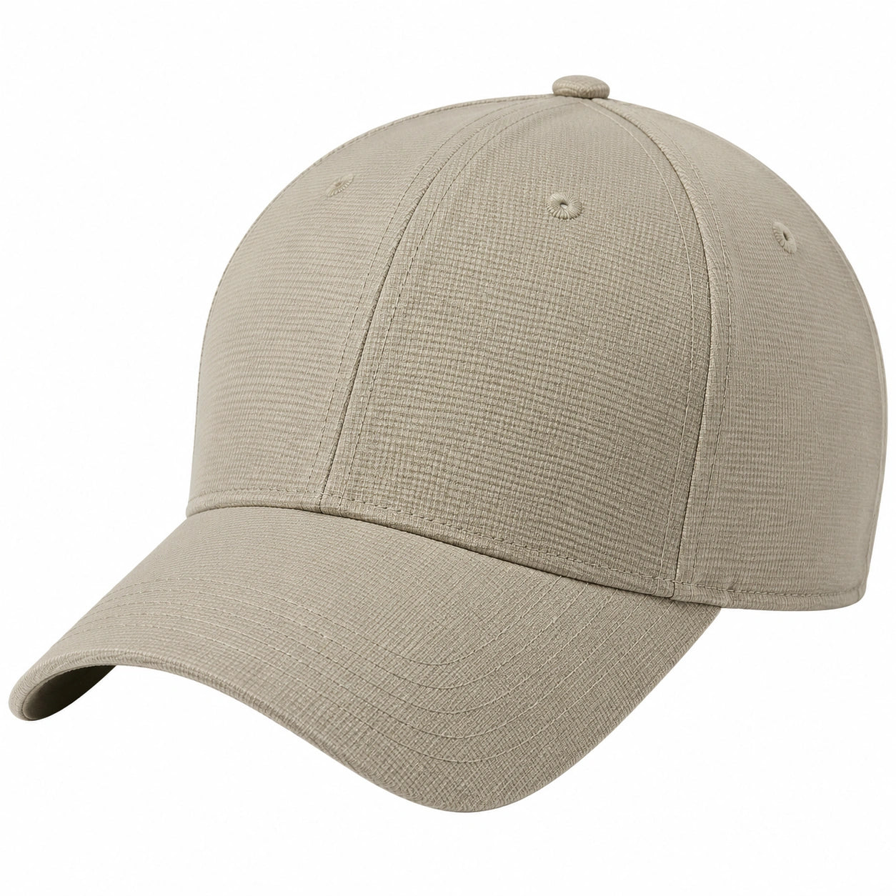 Cappellino da baseball taglia unica in tessuto beige con visiera curva per uso quotidiano