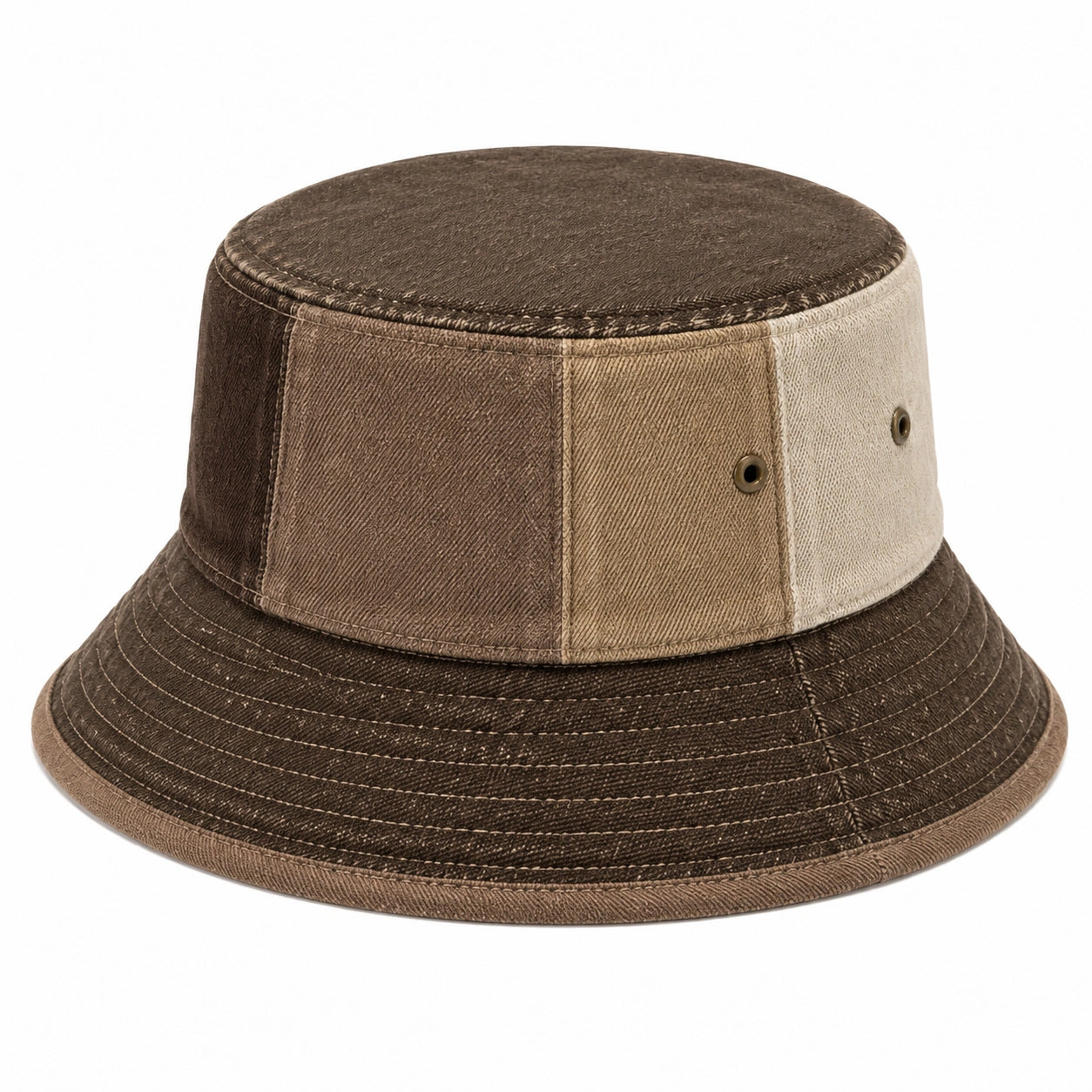 Cappello pescatore taglia unica in tessuto marrone beige stile casual
