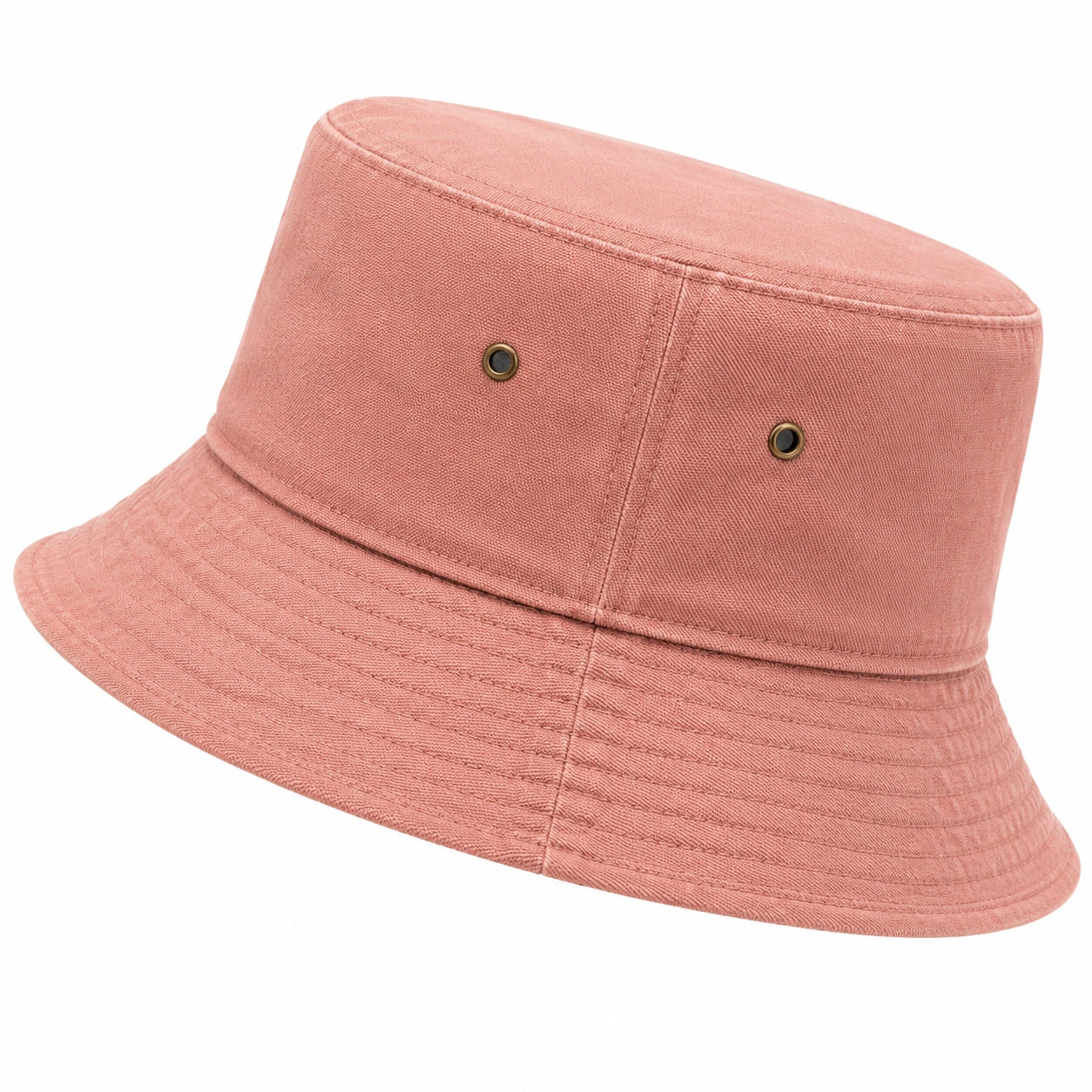 Cappello pescatore taglia unica in tessuto rosa con falda ampia e occhielli