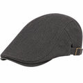 Cappello coppola taglia unica in tessuto grigio antracite con chiusura regolabile stile classico