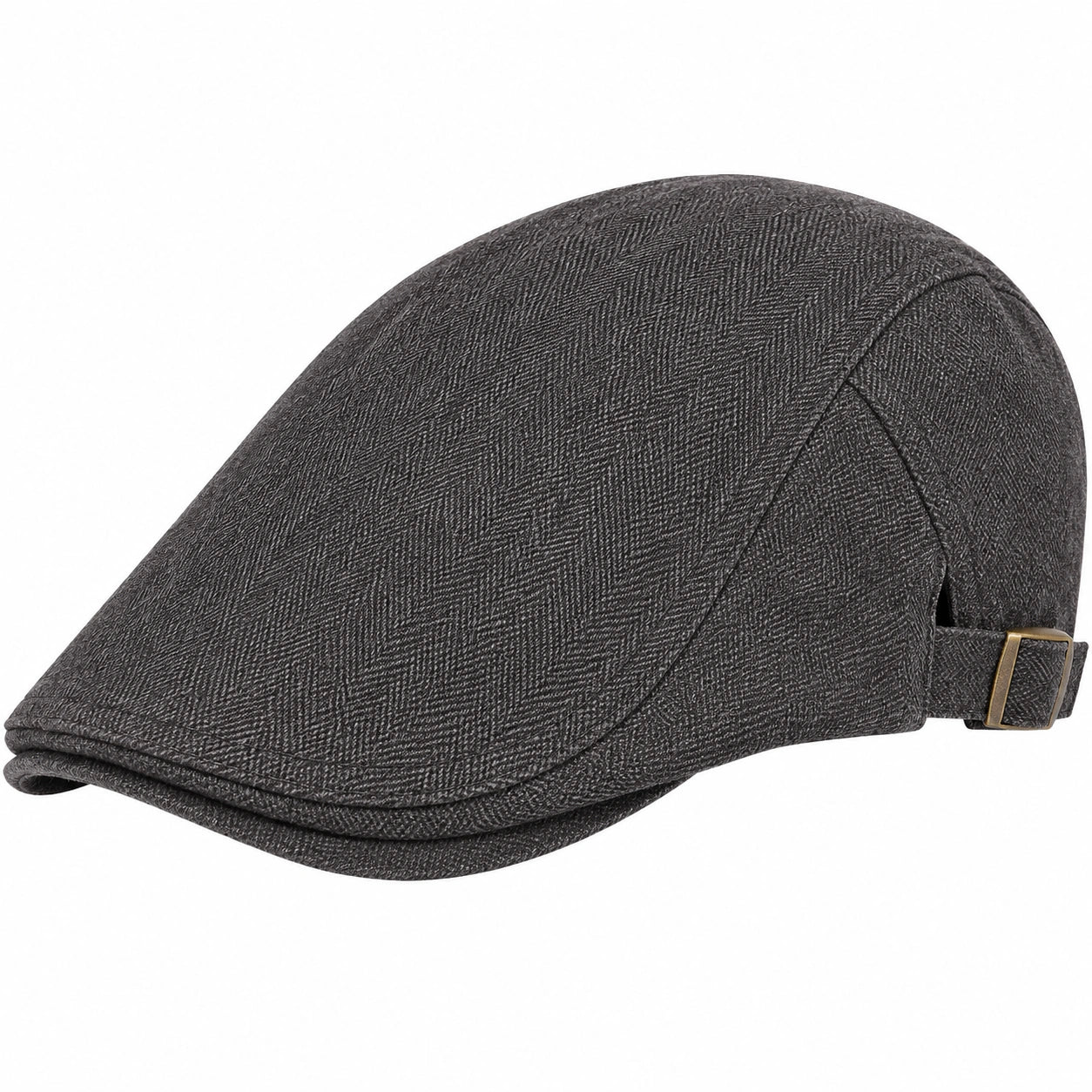 Cappello coppola taglia unica in tessuto grigio antracite con chiusura regolabile stile classico