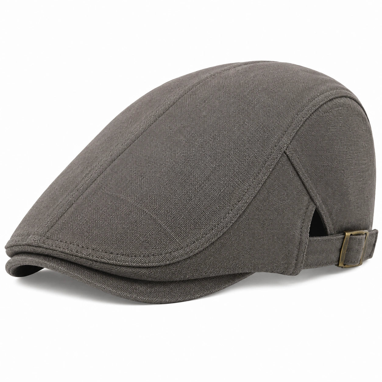 Cappello piatto taglia unica in tessuto grigio regolabile stile casual