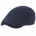 Berretto piatto taglia unica in tessuto blu navy - stile classico