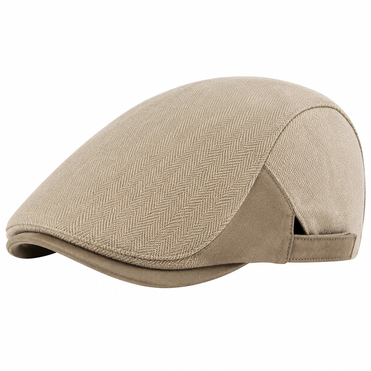 Coppola taglia unica in tessuto beige con chiusura regolabile stile classico