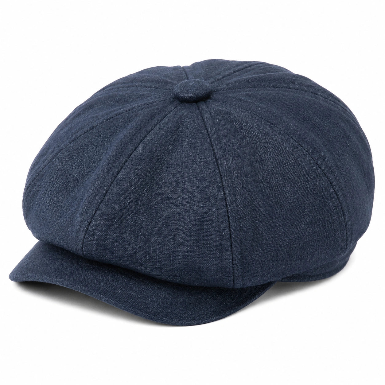Coppola da uomo taglia unica in tessuto blu navy stile classico