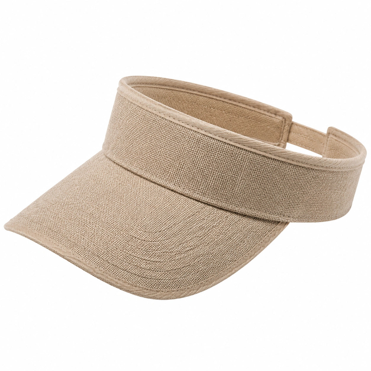 Visiera parasole taglia unica in tessuto beige regolabile stile casual