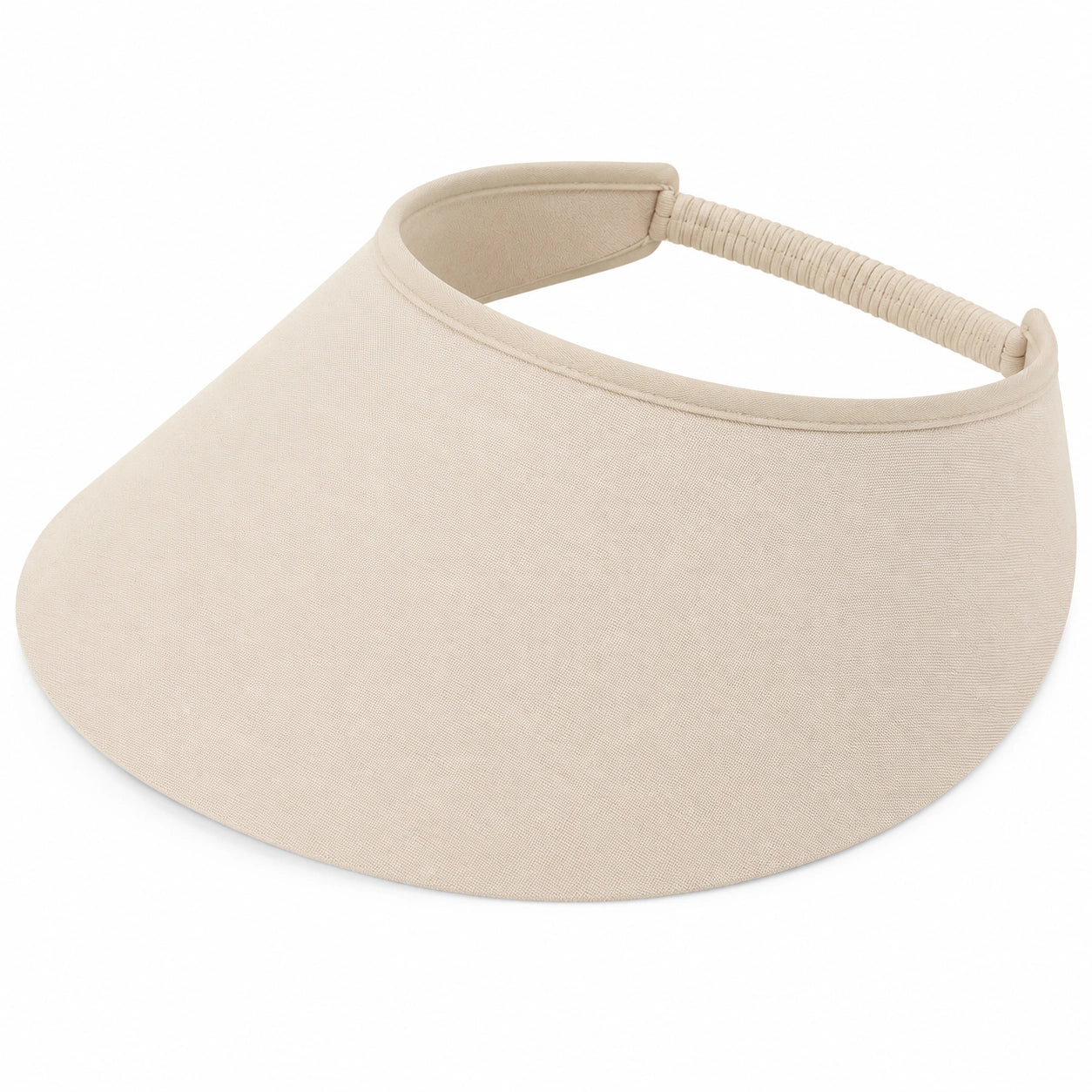Visiera parasole taglia unica in tessuto beige con fascia elastica - stile casual
