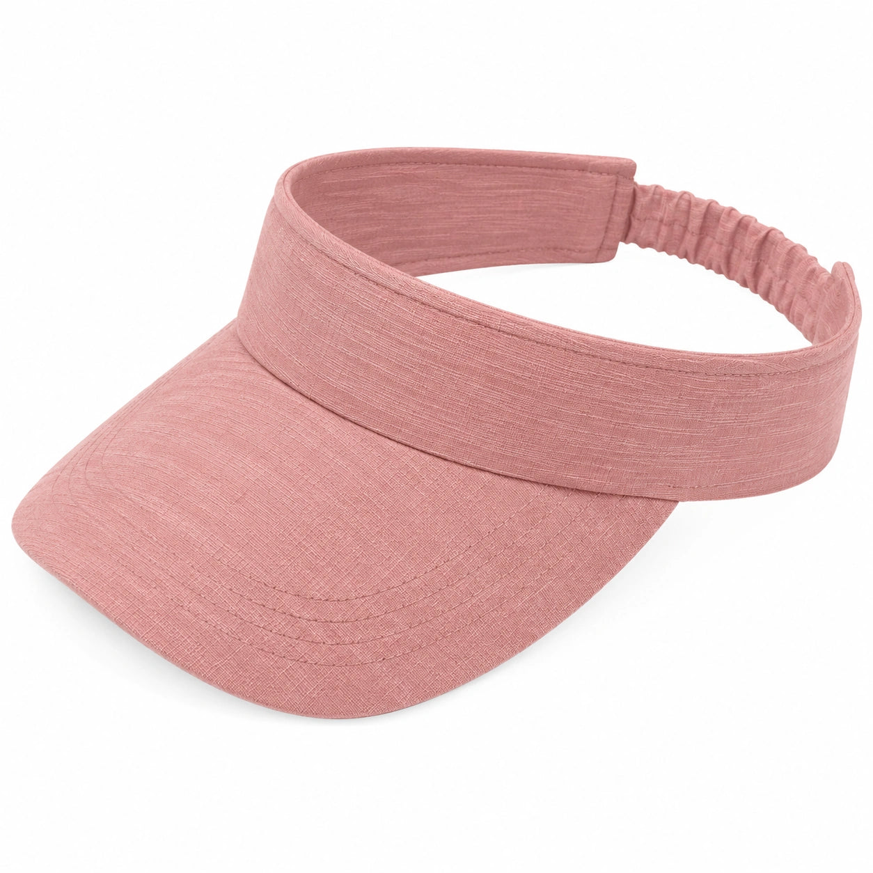 Visiera parasole taglia unica in tessuto rosa con fascia elastica per attività all'aperto
